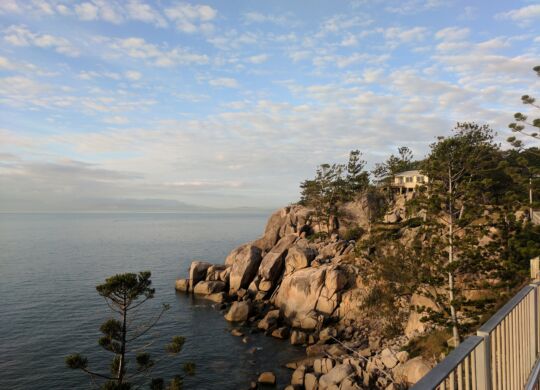 Rocky headland on the edge of the ocean